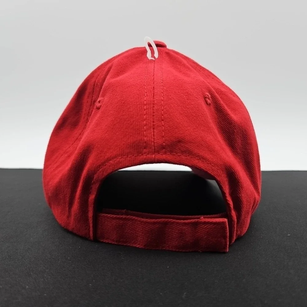 Washington State College WSC Cougars Red Baseball Cap Hat Embroidered NCAA Strap